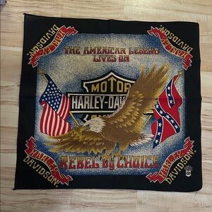 Harley-Davidson Black Bandana with Eagle and Flags